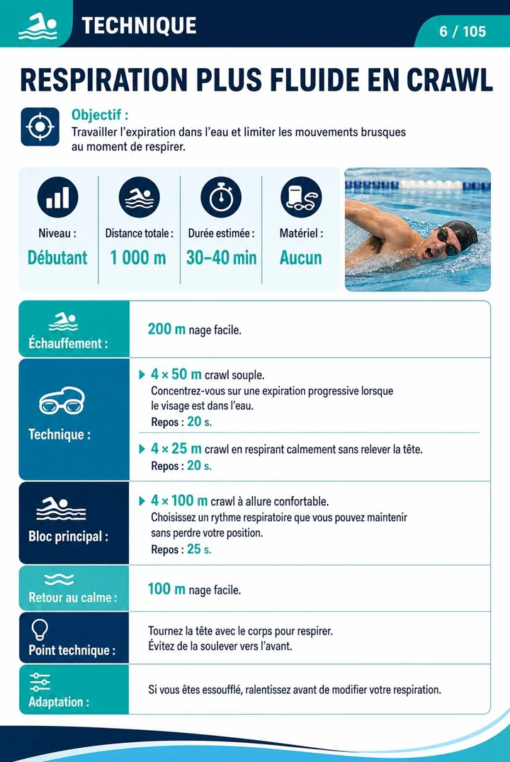 Page illustrée du guide de natation 3